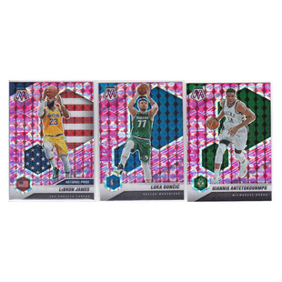 球星卡勒布朗詹姆斯USA东契奇字母哥粉折射帕尼尼20-21mosaic