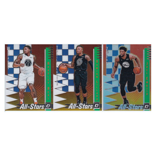 球星卡 比尔 利拉德全明星 恩比德折射 帕尼尼18-19donruss optic