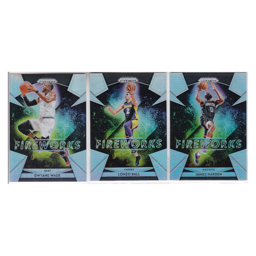 球星卡 韦德 朗佐鲍尔 哈登 fireworks折射帕尼尼18-19prizm