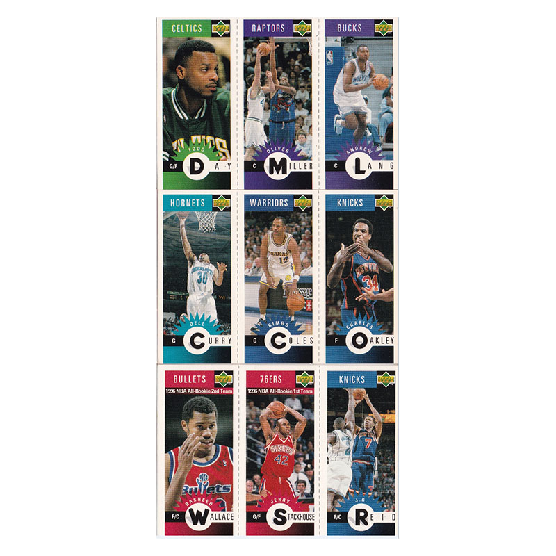 球星卡三人特卡 戴尔库里 拉希德华莱士 斯塔克豪斯 UD 1996