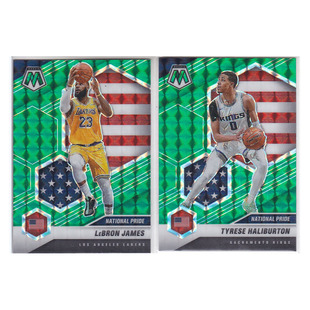 球星卡 勒布朗詹姆斯 哈利伯顿 绿格子折射USA帕尼尼20-21mosaic