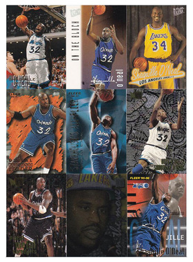 NBA球星卡 fleer 1996 大鲨鱼 沙奎尔奥尼尔 魔术队 湖人队