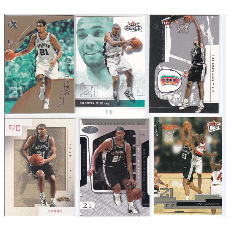 nba球星卡 蒂姆邓肯fleer 2002 经典老卡马刺退役纪念