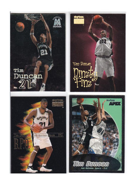 NBA球星卡 蒂姆邓肯 skybox1999 折射 磨砂 经典老卡马刺退役纪念