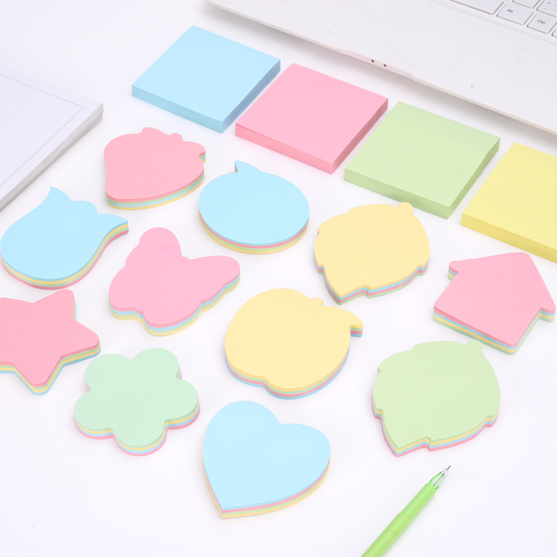 卡通创意留言条100张可黏方形可爱便利贴学生纸条贴冰箱便签本