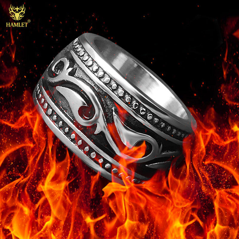 欧美时尚潮流火焰戒指男潮钛钢指环男生食指戒个性前卫复古配饰品