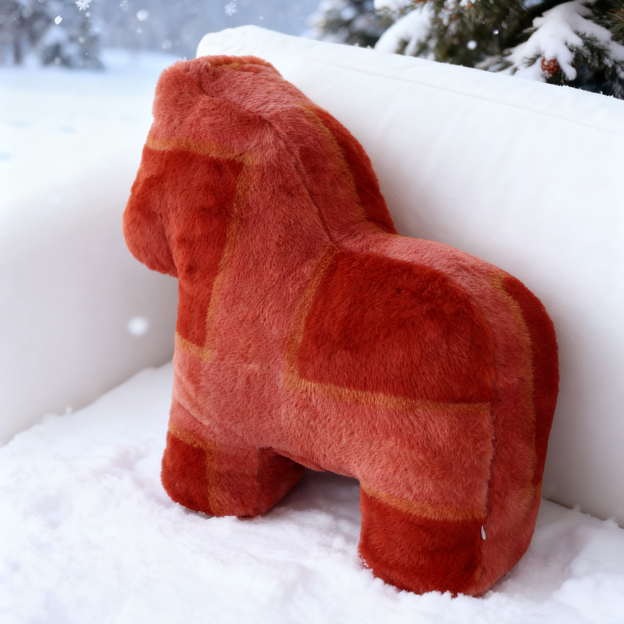 小胖马抱枕沙发客厅装饰靠枕可爱异形靠背垫毛绒玩偶马年吉祥物