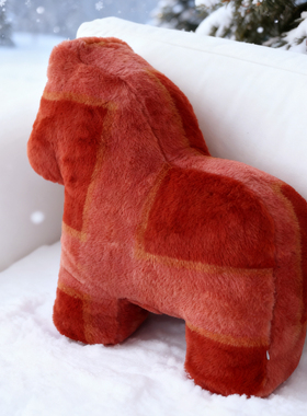 小胖马抱枕沙发客厅装饰靠枕可爱异形靠背垫毛绒玩偶马年吉祥物