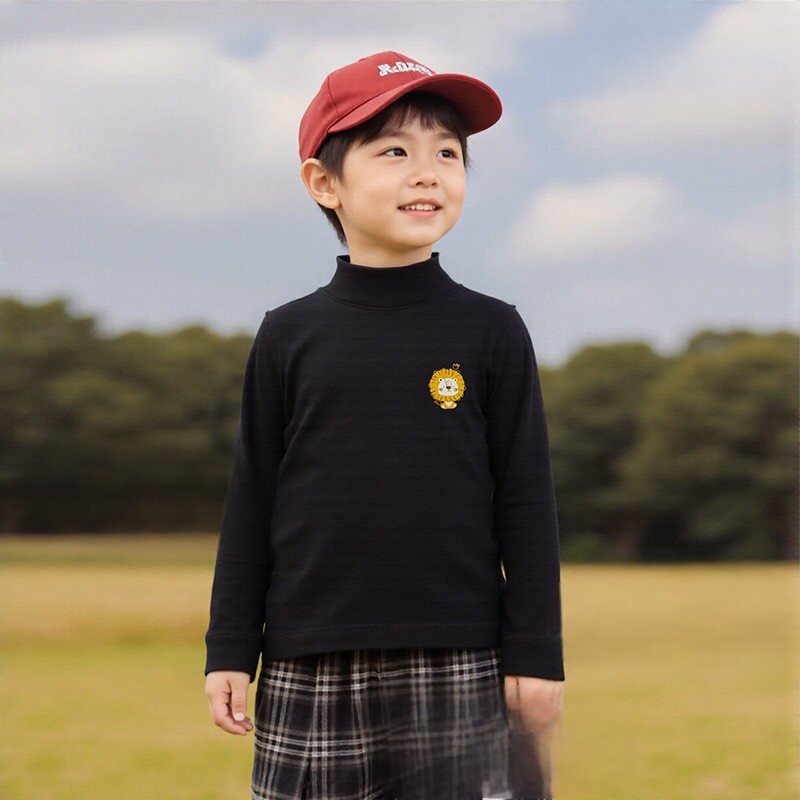 全棉男童纯棉打底衫半高领
