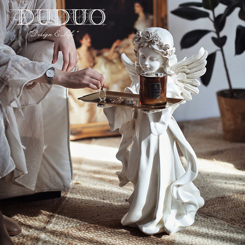 托盘天使沙发大型美式风落地摆件