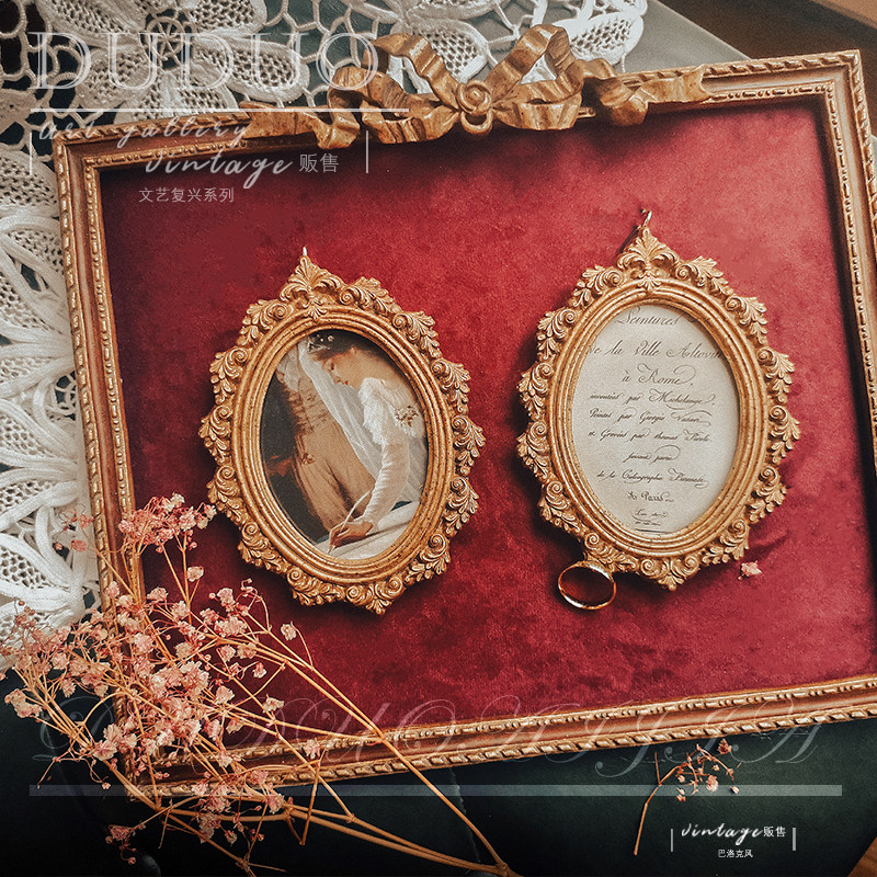 欧式复古绒面连体装饰画书房客厅卧室挂画美式艺术拍照背景壁画