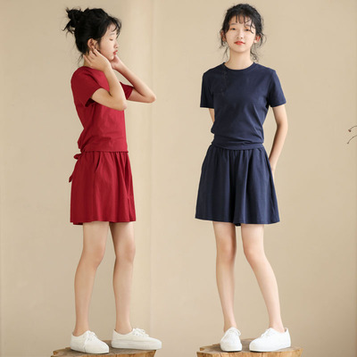 专柜品质女童100%棉短裤套装