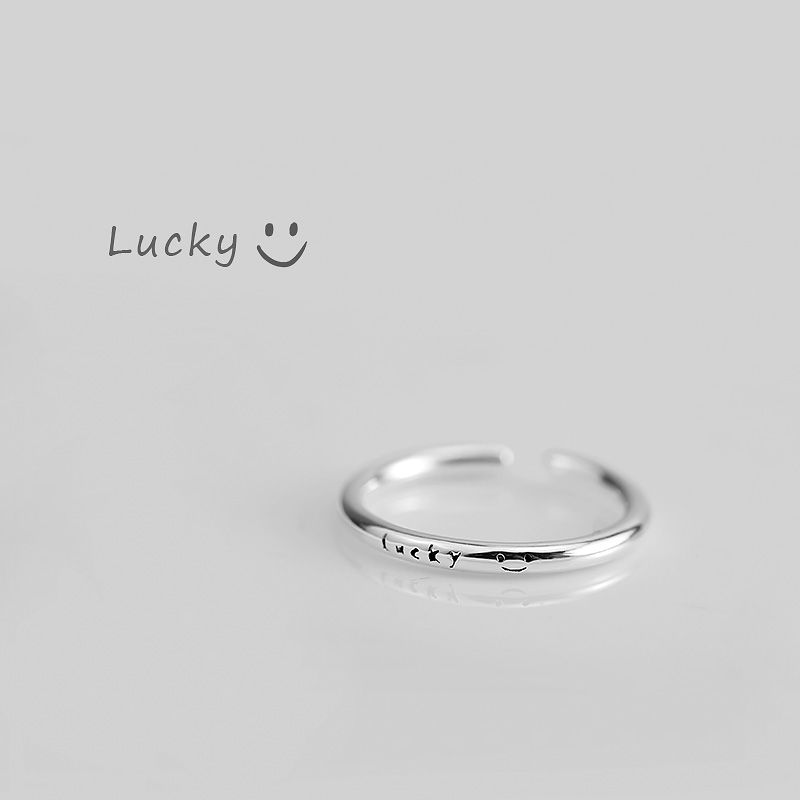 925纯银lucky、笑脸戒指