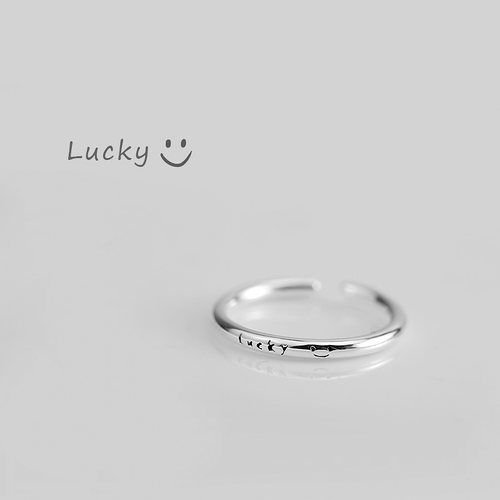 925纯银lucky、笑脸戒指