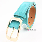 带 糖果色合金头针扣腰带裤 日韩简约百搭女式 真皮磨砂猪皮皮带女款