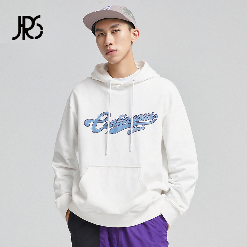 JRS印花连帽卫衣美式复古潮