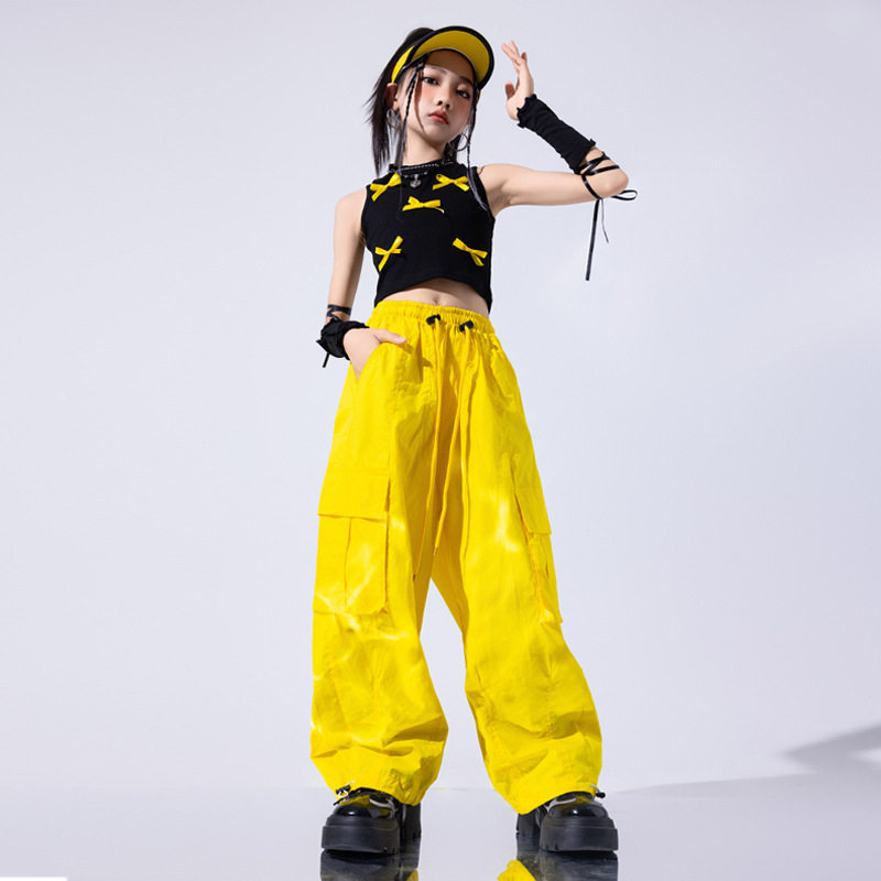 少儿爵士舞演出服女童服装潮酷时髦儿童T台走秀潮服jazz定制套装