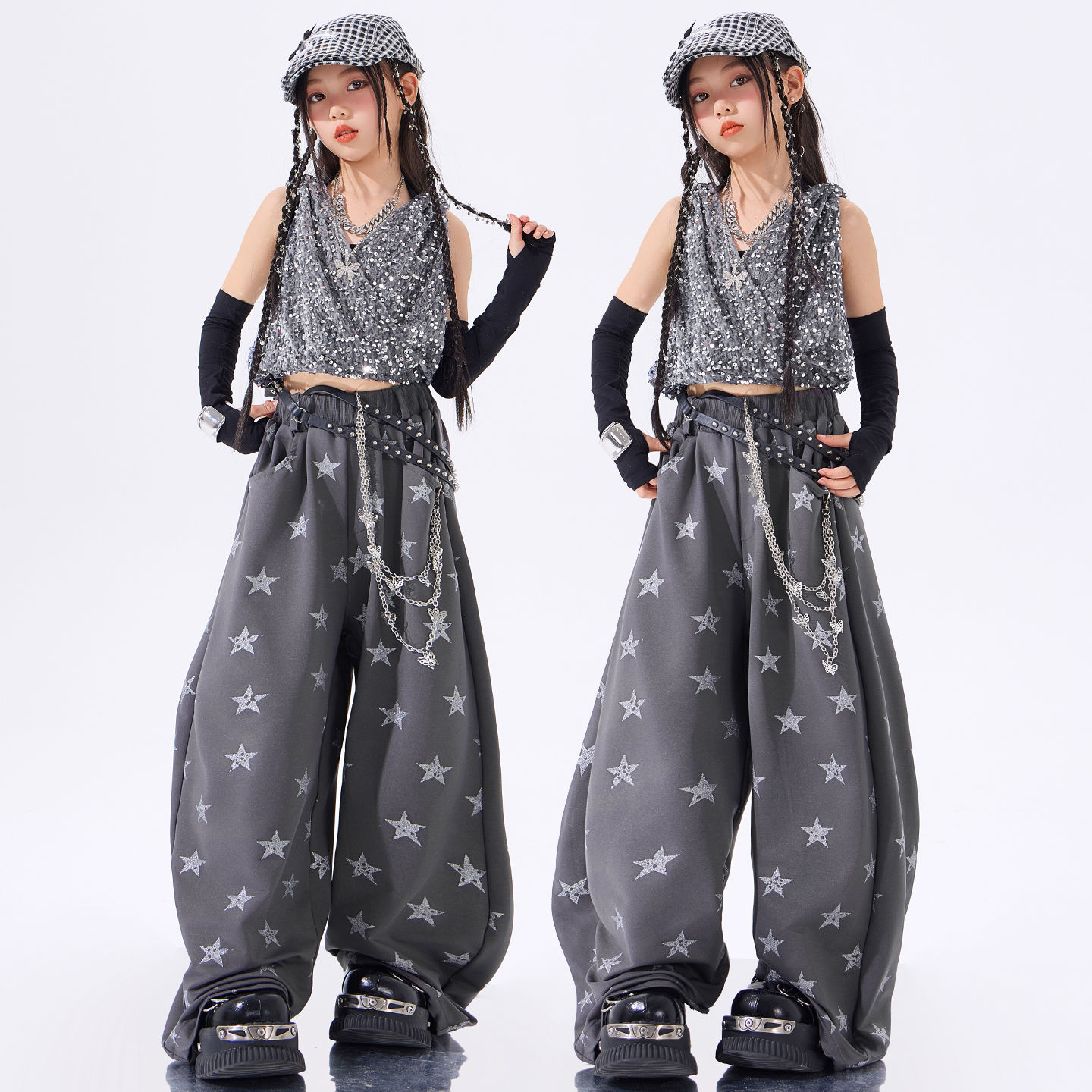 爵士舞女童服装少儿JAZZ演出服女团走秀女孩舞蹈服六一儿童节表演