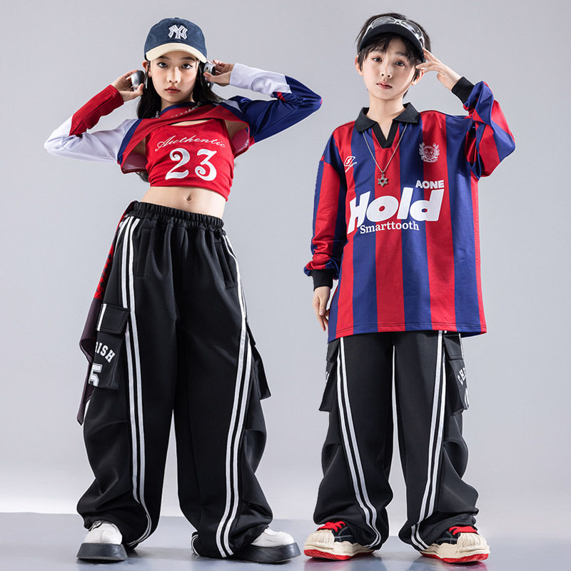 元旦儿童街舞潮服男童秋冬嘻哈套装hiphop炸街女童爵士舞演出服