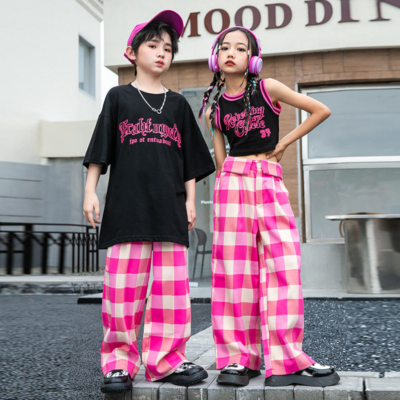 街舞儿童潮服hiphop童装少儿架子鼓演出服男童定制女童爵士舞服装