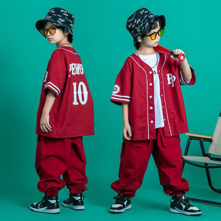 街舞儿童潮服夏季男童定制套装女童hiphop演出服少儿舞蹈服装童装