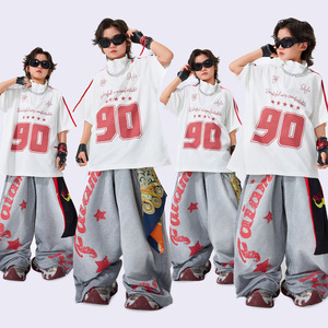 儿童街舞演出服hiphop嘻哈潮酷套装少儿架子鼓爵士舞表演服装炸街