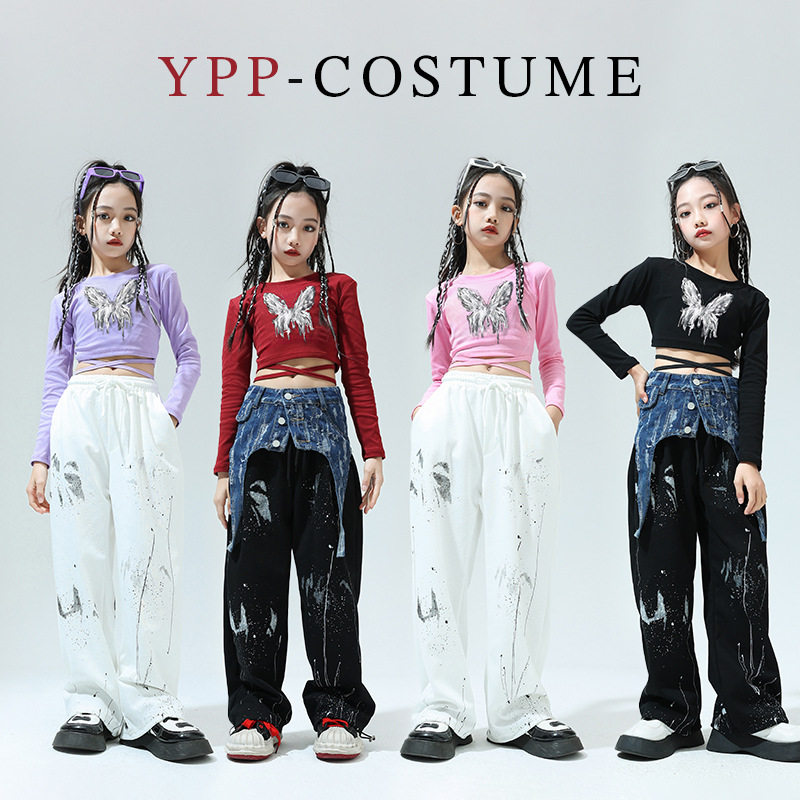 女童爵士舞演出服儿童潮酷嘻哈套装舞蹈练功服街舞走秀模特表演服