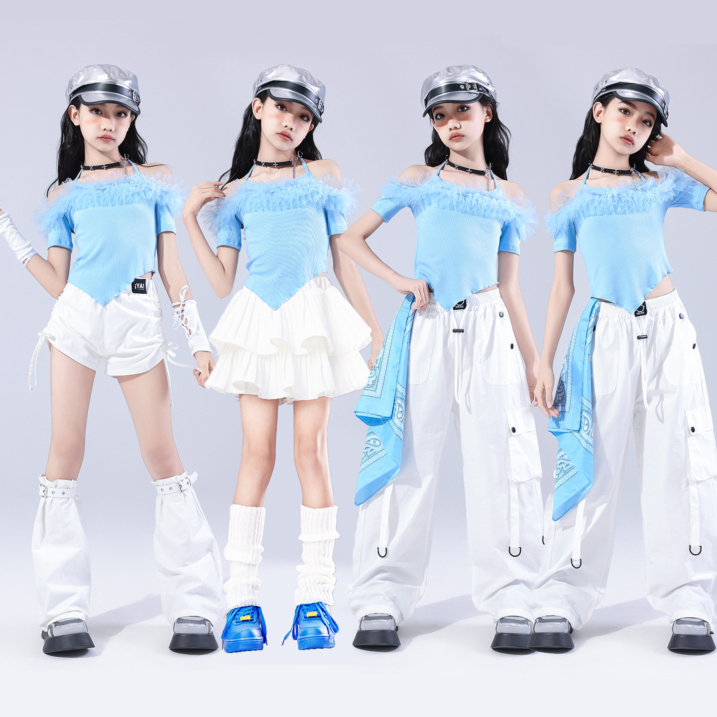 爵士舞服装女童潮酷时髦儿童个性走秀潮服jazz套装少儿爵士