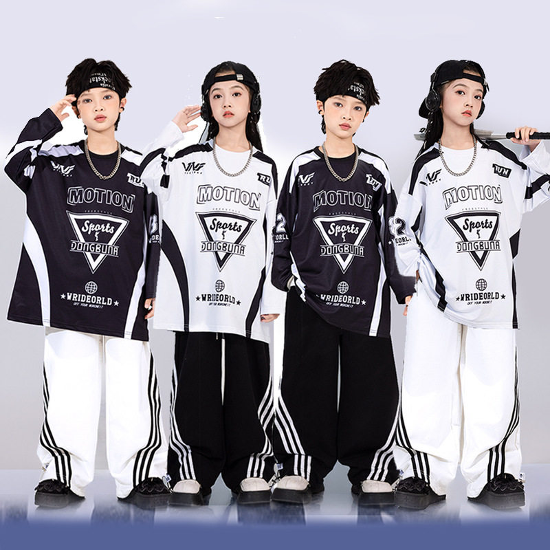 街舞儿童潮服hiphop童装男童嘻哈演出服小学生运动会开幕式