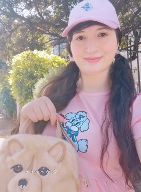 lazy oaf18夏季新款puppy dog小狗刺绣粉色聚会礼裙泡泡袖连衣裙