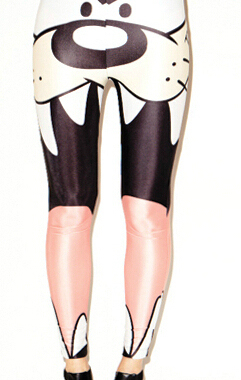 LAZY OAF女装兔八哥系列土金兔印花长裤打底紧身铅笔小脚裤