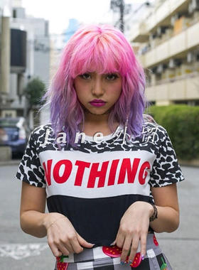 lazyoaf 英国潮牌字母印花女装露肚脐宽松休闲短款黑色棉短袖T恤