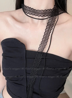 气质感蕾丝系脖锁骨链丝巾