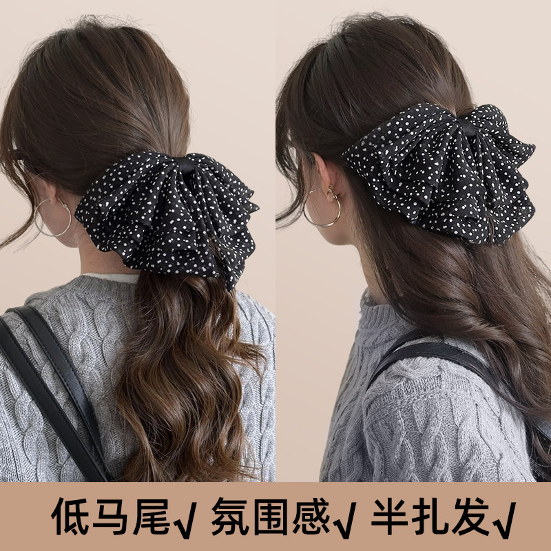 法式波点蝴蝶结抓夹女2025新款高级感气质盘发鲨鱼夹甜美夹子头饰,饰品/流行首饰/时尚饰品新,发饰,淘宝优惠券,粉丝福利购,淘宝优惠卷