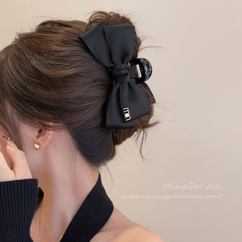 路易斯赫本抓夹高级感蝴蝶结发夹