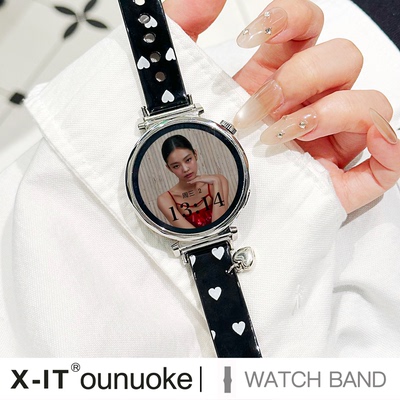 适用于苹果爱心波点细款亮面表带