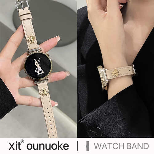 真皮质小蜜蜂X-IT适用华为手表带