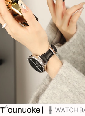 xit适用华为gt5手表gt4表带gt3高级感纤细皮质黑色GT6pro真皮小蛮腰watch3pro夏天wtach4女款18mm荣耀新款