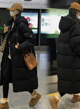 加厚羽绒棉服女韩版宽松长款过膝棉衣2025冬新款外套ins面包服潮