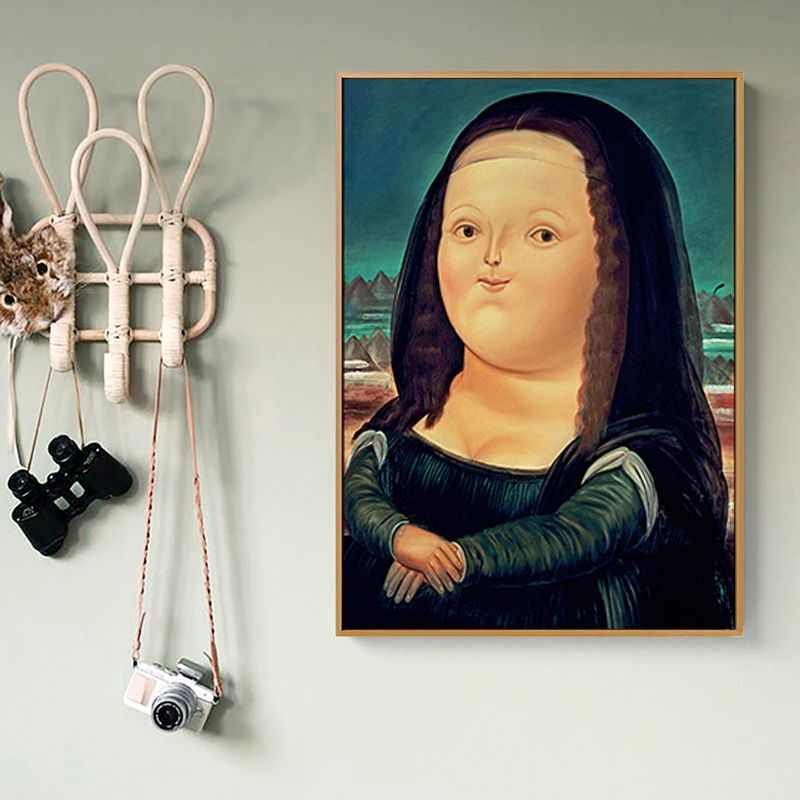 蒙娜丽莎的微笑恶搞世界装饰画