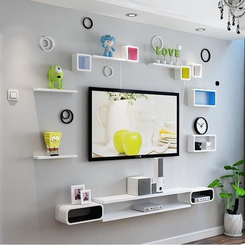 置物架悬挂电视背景装饰架墙价格 置物架悬挂电视背景装饰架墙图片 星期三