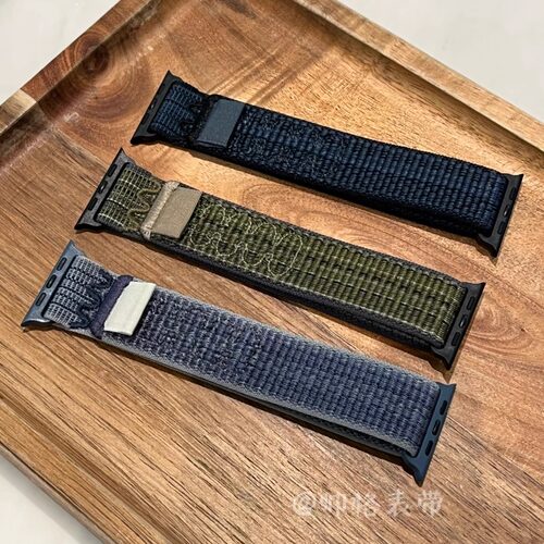 适用于苹果手表刺绣尼龙回环表带