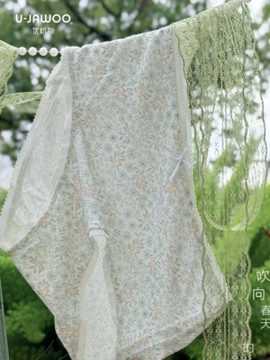 3条优织物12085山野星辰超柔莫代尔华夫格印花内裤女高弹包臀透气