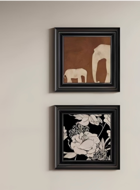 中古风玄关装饰画造景走廊过道入户正对门壁画客厅沙发背景墙挂画