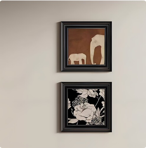 中古风玄关装饰画造景走廊过道入户正对门壁画客厅沙发背景墙挂画