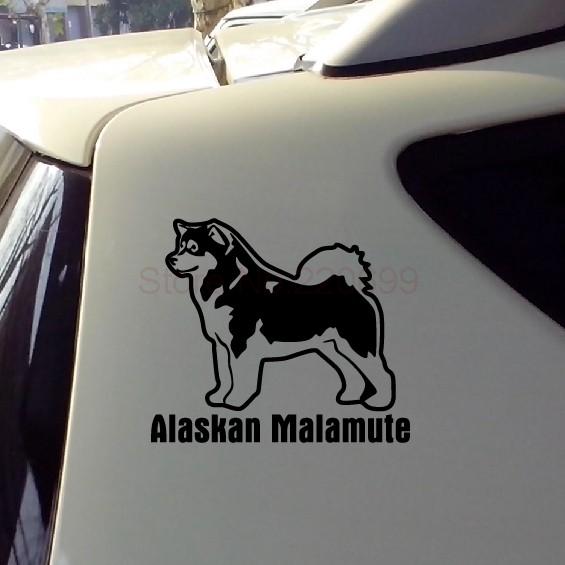 阿拉斯加雪橇犬  Alaskan Malamute 汽车贴纸 宠物车贴 防水贴