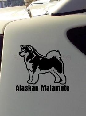 阿拉斯加雪橇犬  Alaskan Malamute 汽车贴纸 宠物车贴 防水贴