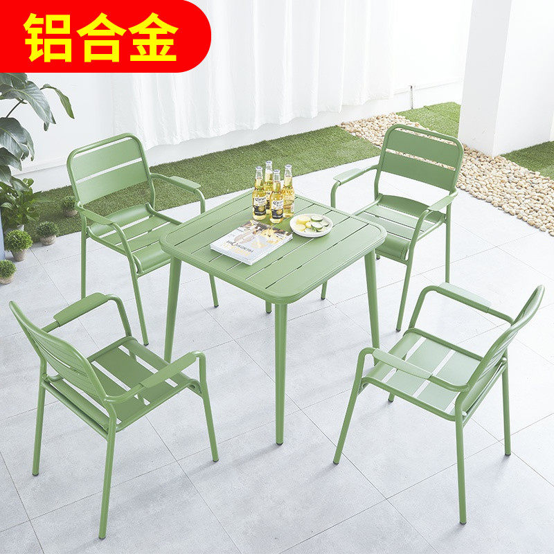 远茂铝合金户外桌椅休闲茶座桌椅套装别墅露台室外茶桌防水防晒