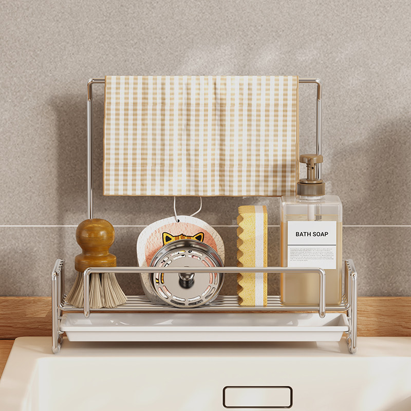 304不锈钢抹布海绵沥水架