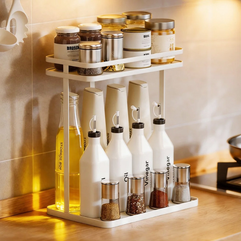厨房调料品置物架高颜值高级台面式窄款小尺寸架子新款转角调料架